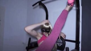 Fitness teen gets destroyed by 2 cocks at the gym and drenched in cum in a hardcore scene
