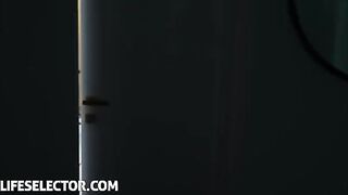 The step sister decided to help her brother with his problems by giving him a blowjob