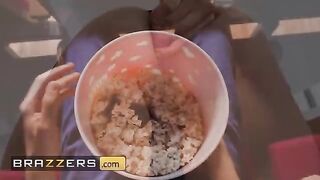 Tina Fire got her pussy smashed in a weird popcorn machine by Brazzers