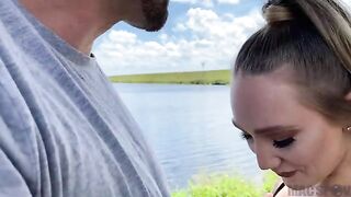 Young blonde PAWG enjoys getting banged outdoors on a hot summer day