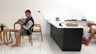 A girl cheats on her boyfriend with someone behind his back, in a daring move