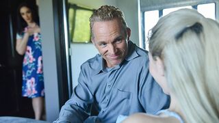Hot stepdaughter Jane Wilde rides her step dad’s fat cock in front of her step mom