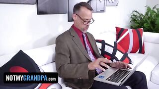 Redhead teen Madi Collins gets fucked by old pervert in taboo roleplay