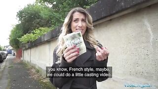 Hot French teacher seduces for cash in a steamy Public Agent scene