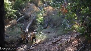 Two girls share huge cock in amazing threesome sex video by Deeper