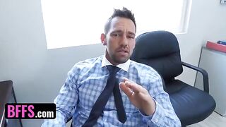Sami Parker, Sarah Banks, and Danni Rivers get fucked by their boss's step-son