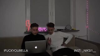 Two whores are having fun with guys from our company