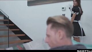 The Spanish maid seduces the husband while his wife is out