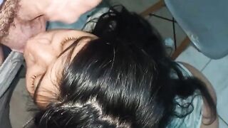 He sucks my dick and asks for anal sex, filling his ortho with milk