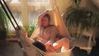 A couple enjoys passionate sex and mutual masturbation on a sunny day