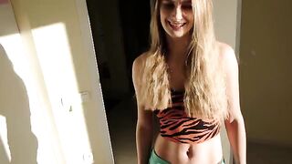 Girl caught her stepbrother jerking off and felt pity for him