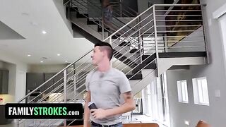 Two step brothers shared their cock sucking experience with a stunning step sis