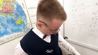 The hottest teacher ever gave a lesson to two students