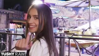 TUSHYRAW Perfect petite Vanessa tries getting her asshole gapped for the first time