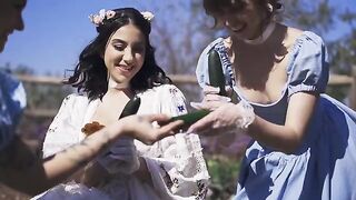 A hot threesome encounter in the park with Riley, Ryan, and Lena