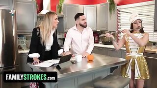 Step daughter Josie Tucker gets her big juicy tits covered