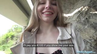 A cute young long haired Ukrainian had sex with a stranger outdoors for money