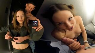 A daring encounter in the dressing room of a shopping mall, captured in stunning HD
