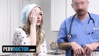 A girl is having an unusual medical check-up with a doctor