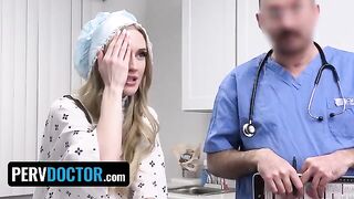 A girl is having an unusual medical check-up with a doctor