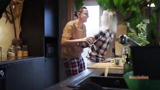 The couple was noticed to have intimate sex in the kitchen