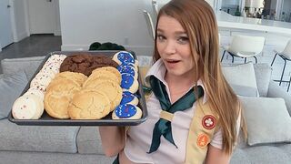The Girl Scout cookie seller got motivated and fucks deep