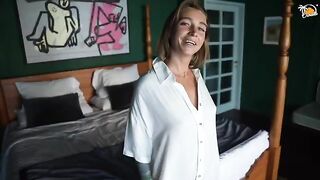 Blonde MILF fucked hard in the hotel room, real orgasms guaranteed