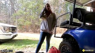 Lucky mechanic screwed busty blonde Bailey Brooke on the road