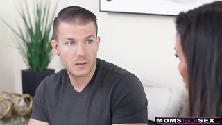 A mature woman in panties forces her stepson to have sex with her - Shay Sights