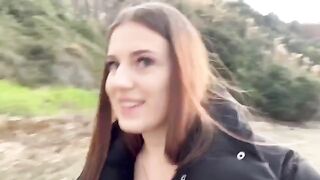 A girl was fucking a guy on the beach and their friends spotted them