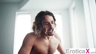 A hot brunette has a sensual afternoon fuck session in this steamy EroticaX video