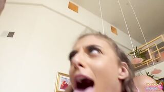 Cute brunette Gia Derza takes two cocks in her tight holes