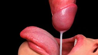 Best blowjob video with cum in mouth, featuring ASMR and sloppiness