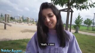 Pervert dude makes money fucking skinny Italian teen outdoors