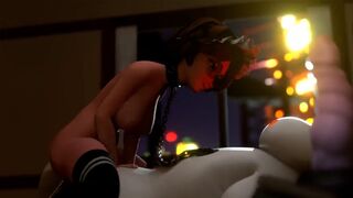 Aunt Cass rides Baymax’s cock in a steamy scene