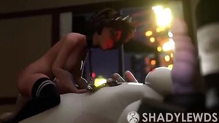 Aunt Cass rides Baymax’s cock in a steamy scene