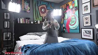Beautiful brunette Dharma Jones skillfully handles big cock in stunning POV blowjob scene