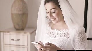 The bride is having a threesome with her cheating wife and her friend