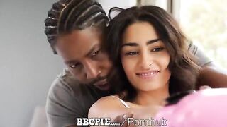 Petite brunette gets her wet pussy filled with BBC by the gym