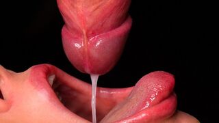 The best blowjob with the milking mouth technique and ASMR action