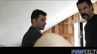 Lily Love is a cum-slut who gets her pussy railed by two cocks in an intense MMF scene