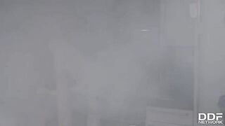 Hot firefighter foursome with tattooed slut Monika Fox and Kiara Lord in intense anal action