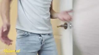 Pervert guy spied on his stepmom, got caught, and fucked her