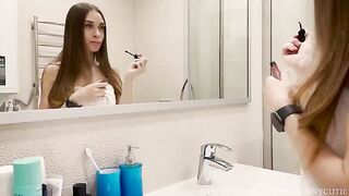 My mistress gave me a sloppy blowjob and let me cum in her mouth