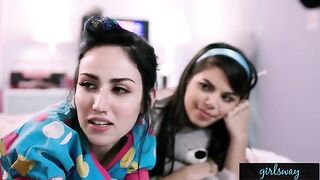 Retro sleepover with two teenage slutty babes