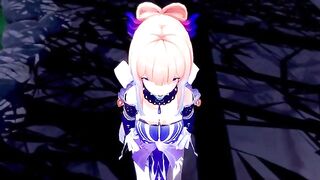 Kokomi fucks like a slut and takes cum on her face in a wild Genshin Impact scene