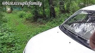 A couple makes love right in the car, not hiding their passion