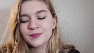 A girl's body is responding to stimulation intensely