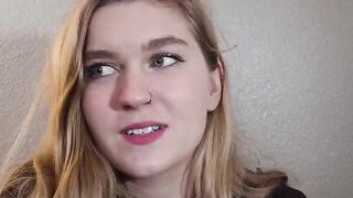 A girl's body is responding to stimulation intensely