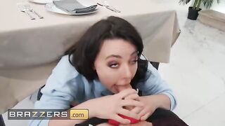 Whitney Wright, horny as ever, fucks under the table at Brazzers